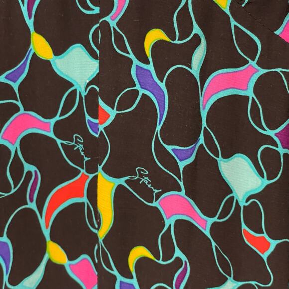 STAUD Milla Puff-Sleeve Midi-Dress - Black Abstract Wave - 4 - Picture 14 of 15